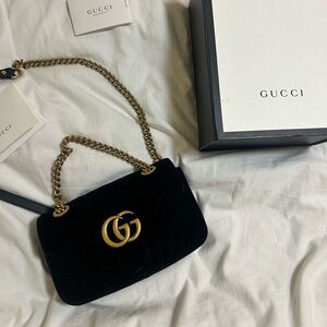 Authentic Gucci Marmont Bag (velvet) with receipt!